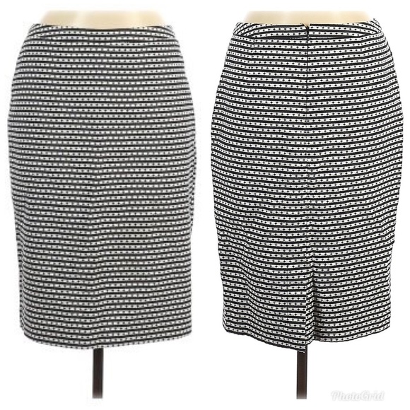 Merona Black and white Midi Skirt Size 6 - Picture 2 of 8